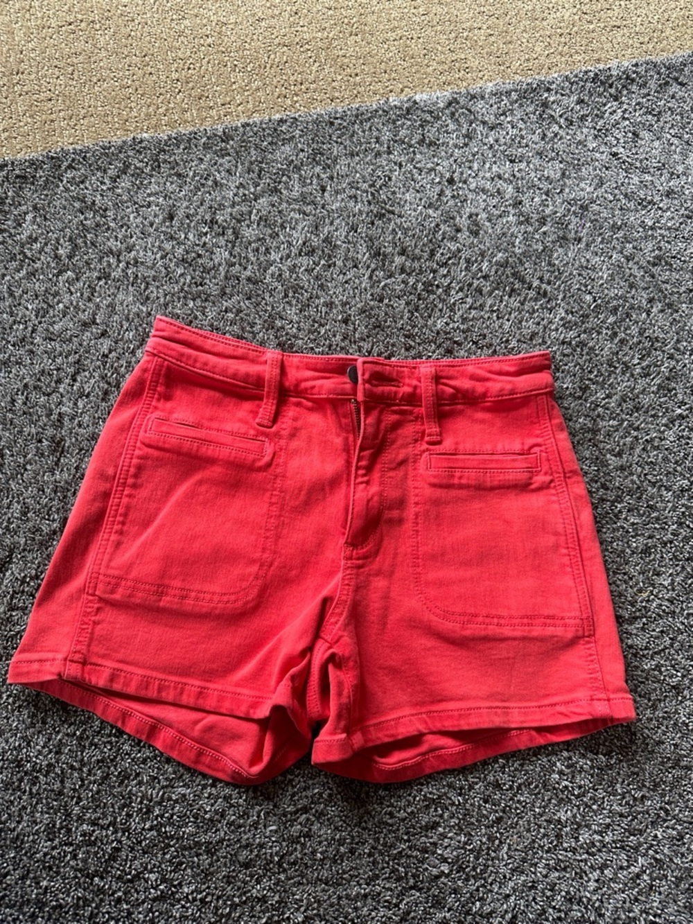 Universal Thread High-Rise Red Jean Shorts size 2 size 26 Summer 4th of July Fun
